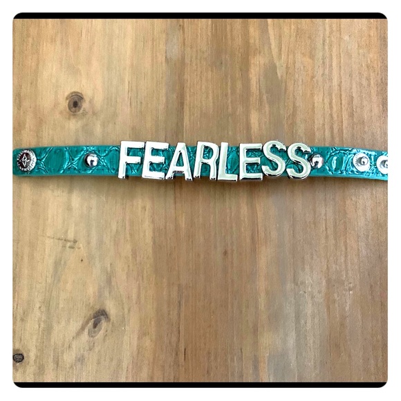 BCBG Jewelry - BCBG green croco Fearless message bracelet BCBG Jewelry - BCBG green croco Fearless message bracelet